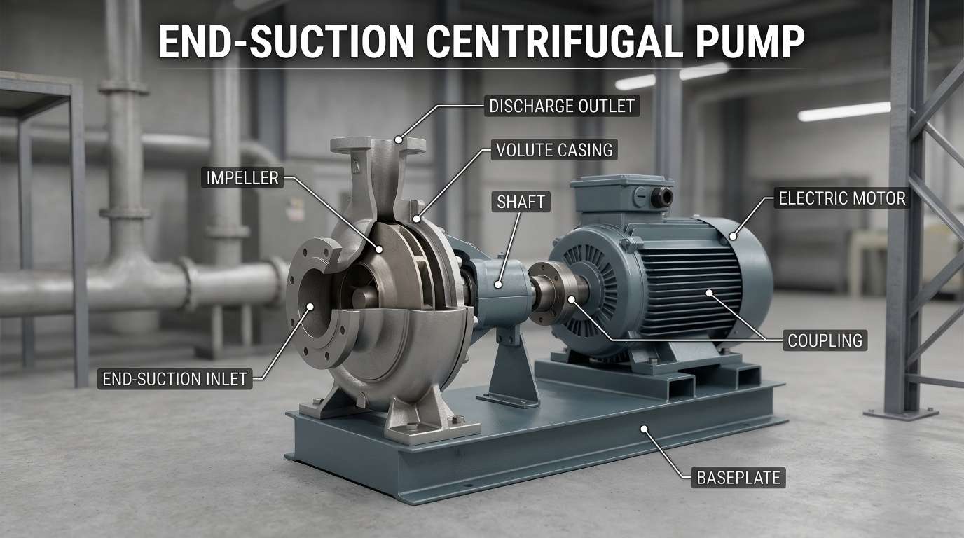 Kaj je centrifugalna črpalka s končnim sesanjem?