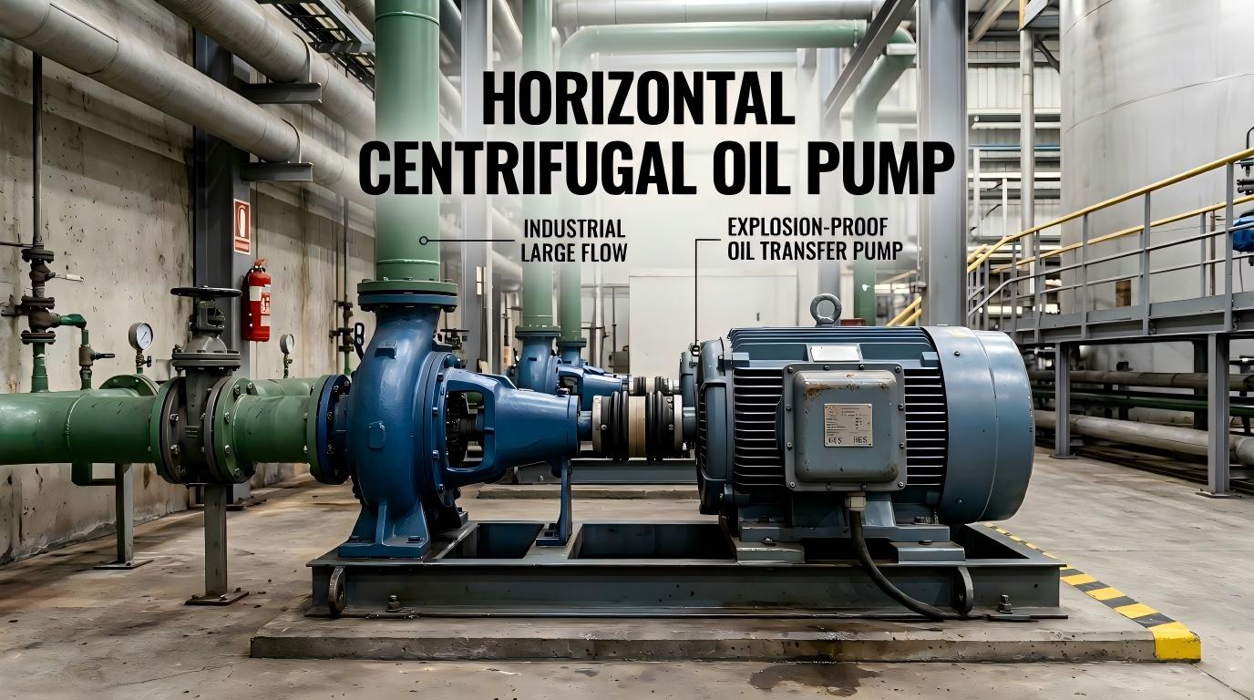 Horizontalna centrifugalna oljna črpalka Industrijska črpalka za prenos olja z velikim pretokom, odporna proti eksploziji