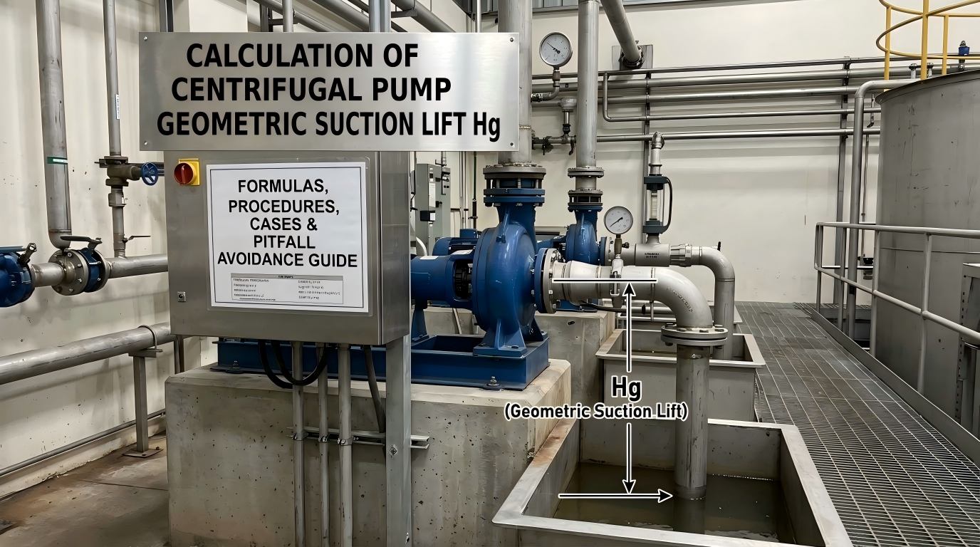 Izračun geometrijske sesalne višine Hg centrifugalne črpalke: formule, postopki, primeri in vodnik za izogibanje pastem